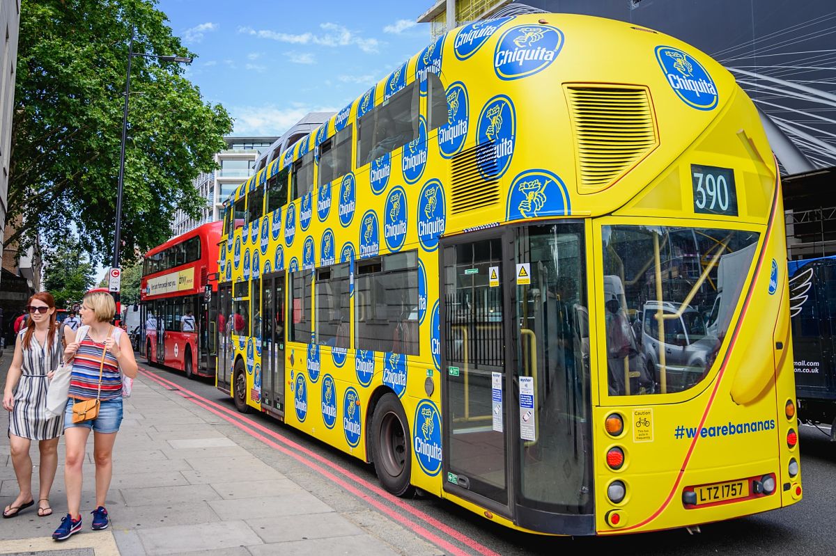 Chiquita Rolls Out in London’s Streets with Branded Banana Buses